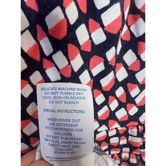 Boden Women's Cap Sleeve Gathered Waist Dress Navy Pink‎ White Print Size 12 - Picture 3 of 6